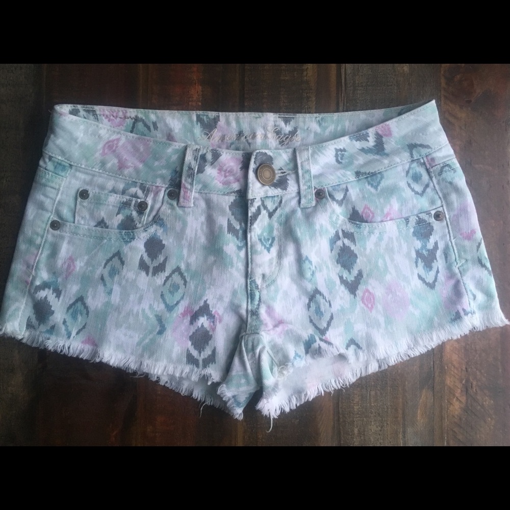 Aztec American Eagle Stretch Denim Shorts